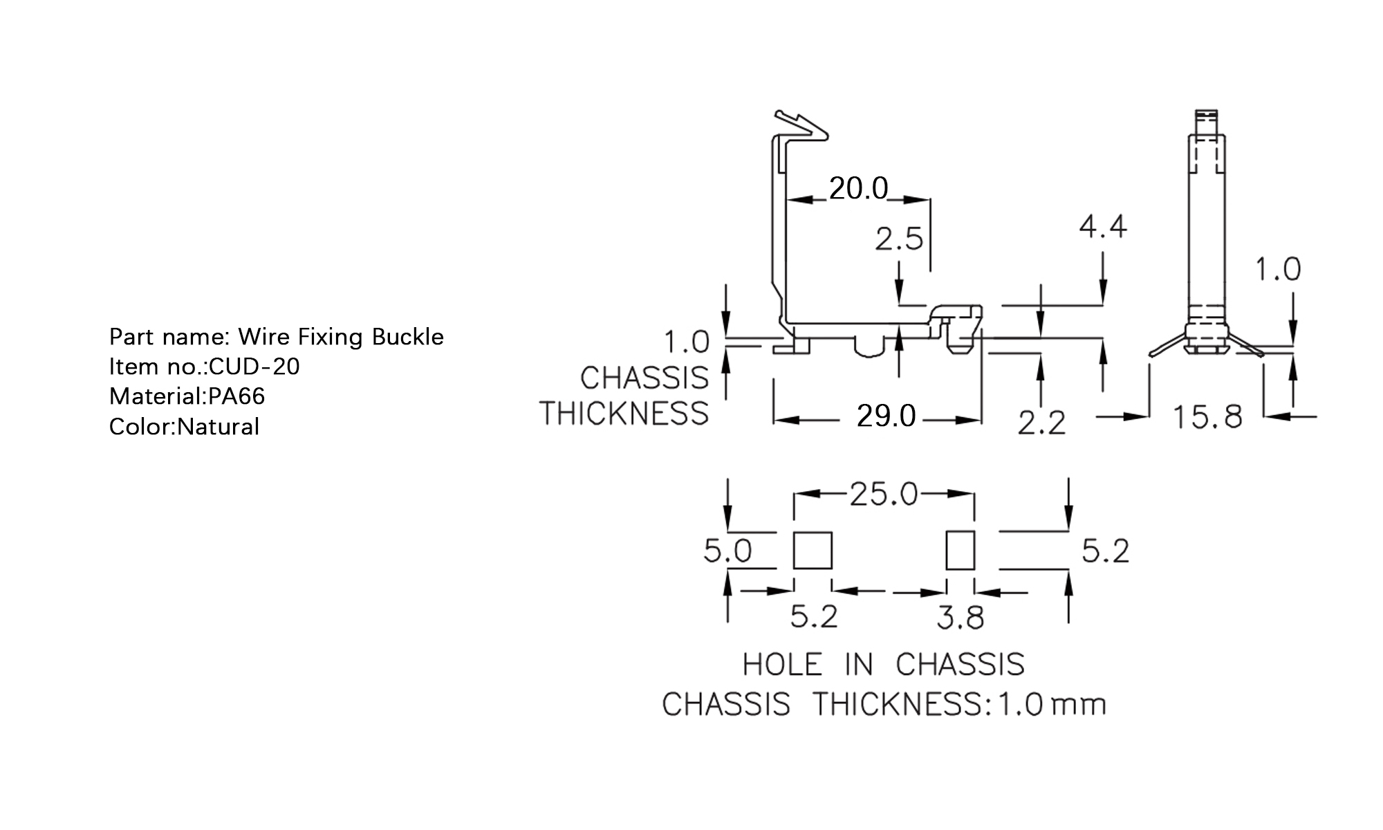 Wire Fixing Buckle CUD-20